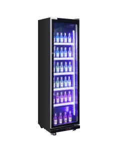 Commercial Upright Display Refrigerator 390 Litres Single Glass Door 5 Shelves Ventilated Cooling 600x635x1985mm | Stalwart DA-K