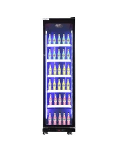 Commercial Upright Display Refrigerator 390 Litres Single Glass Door 5 Shelves Ventilated Cooling 600x635x1985mm | Stalwart DA-K 2