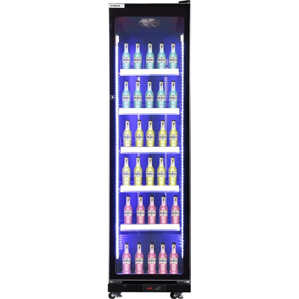 Commercial Upright Display Refrigerator 390 Litres Single Glass Door 5 Shelves Ventilated Cooling 600x635x1985mm | Stalwart DA-K