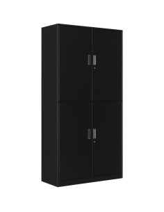 Professional Double Filing Cabinet 900x390x1800mm Black | Stalwart DA-HDW04BLACK