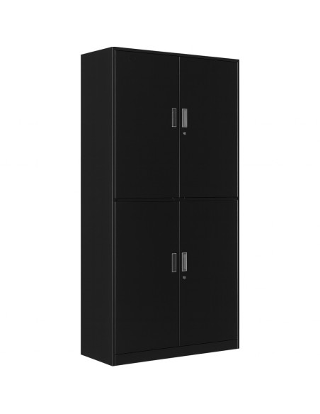 Professional Double Filing Cabinet 900x390x1800mm Black | Stalwart DA-HDW04BLACK