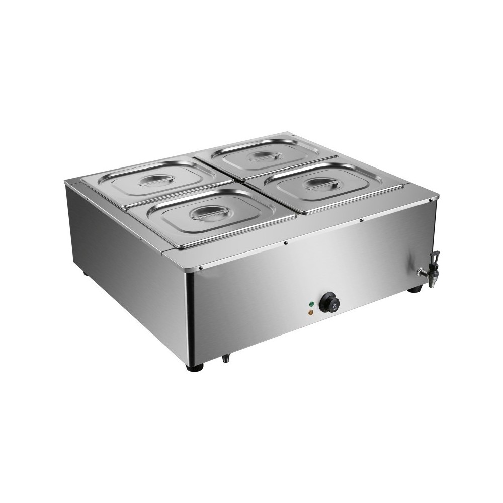 Commercial Electric Bain Marie 4xGN1/2 3000W Countertop 750x750x275mm | Stalwart DA-HB750