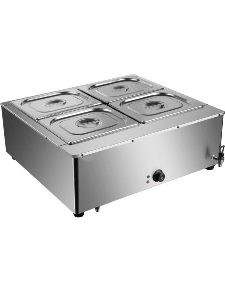 Commercial Electric Bain Marie 4xGN1/2 3000W Countertop 750x750x275mm | Stalwart DA-HB750
