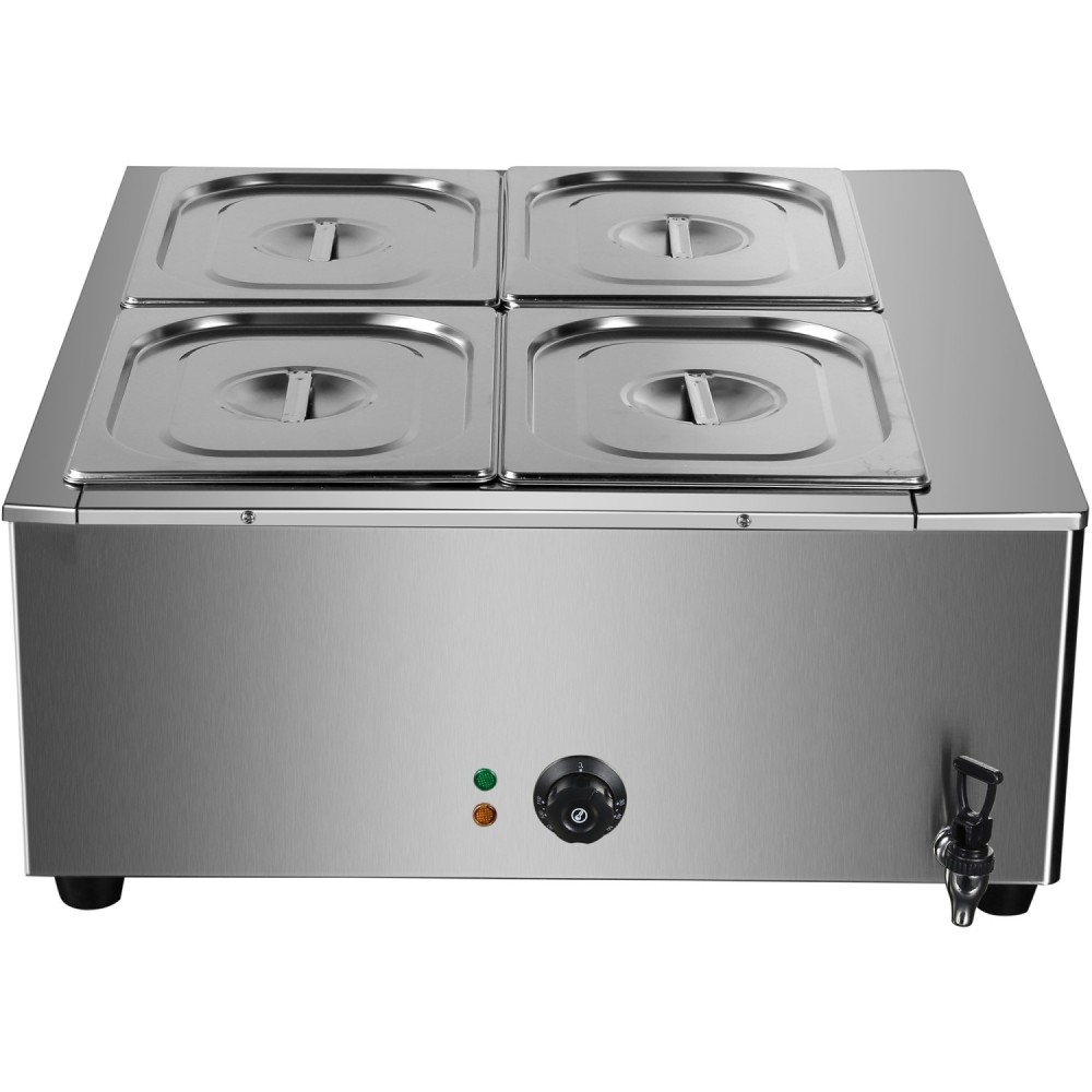 Commercial Electric Bain Marie 4xGN1/2 3000W Countertop 750x750x275mm | Stalwart DA-HB750