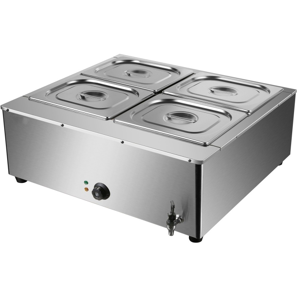 Commercial Electric Bain Marie 4xGN1/2 3000W Countertop 750x750x275mm | Stalwart DA-HB750