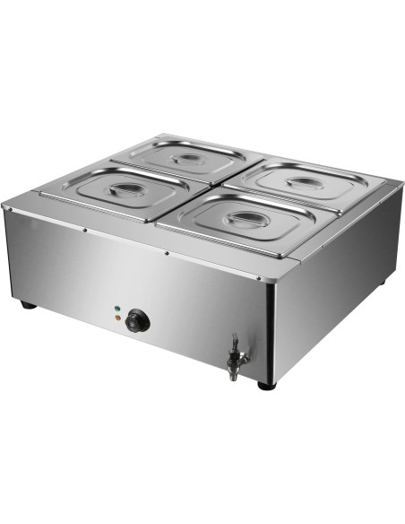 Commercial Electric Bain Marie 4xGN1/2 3000W Countertop 750x750x275mm | Stalwart DA-HB750