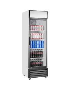 Commercial Upright Beverage Bottle Cooler 292 Litres Single Hinged Glass Door Black & White 578x605x1980mm | Stalwart DA-SSH2 2
