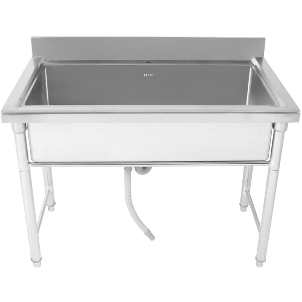 Commercial Stainless Steel Pot Wash Sink with Single Bowl and Splashback 1800x600x850mm | Stalwart DA-QNH612