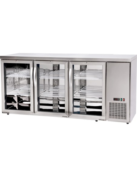 Back Bar Cooler Triple Glass Door 493 Litres Stainless Steel 1826x631x895 | Stalwart DA-SSH58