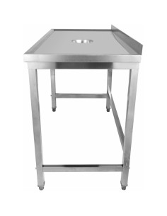 Professional Waste Disposal Table Stainless Steel 4 Side Up Marine Edge Backsplash 1400x600x950mm | Stwalwart DA-WHDW14060B 2