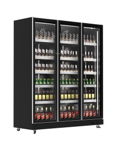 Commercial Upright Display Refrigerator 1050 Litres 3 Glass Doors 5 Shelves Ventilated Cooling 1650x600x1985mm | Stalwart DA-KOB