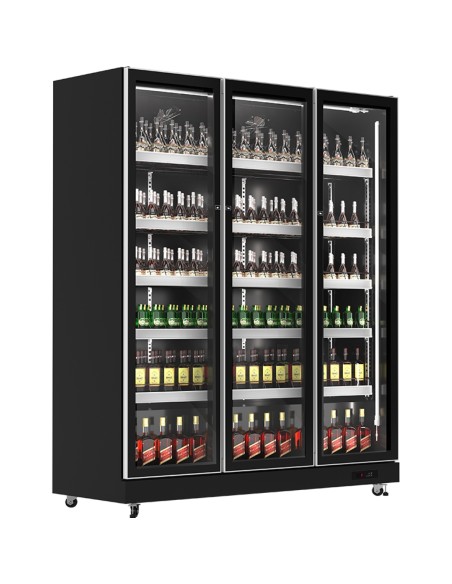 Commercial Upright Display Refrigerator 1050 Litres 3 Glass Doors 5 Shelves Ventilated Cooling 1650x600x1985mm | Stalwart DA-KOB