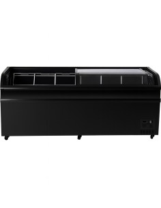 Commercial Horizontal Display Freezer with Shelves 750 Litres 2 Glass Doors 1900x850x850mm Ventilated Cooling Automatic Defrost 2