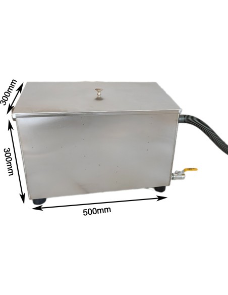 Commercial Stainless Steel Grease Trap with Lid and Outlet Valve 500x300x300mm | Stalwart DA-QNH514