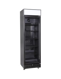Commercial Upright Beverage Bottle Cooler 360 Litres Single Hinged Glass Door Black 600x620x2005mm | Stalwart DA-SSH52