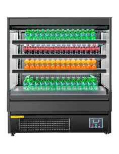 Wall Cabinet Multi Deck Refrigerator Night Curtain Black 1200x700x1395mm | Stalwart DA-BLUEL212 2
