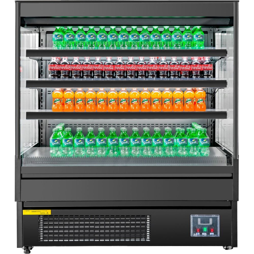 Wall Cabinet Multi Deck Refrigerator Night Curtain Black 1200x700x1395mm | Stalwart DA-BLUEL212