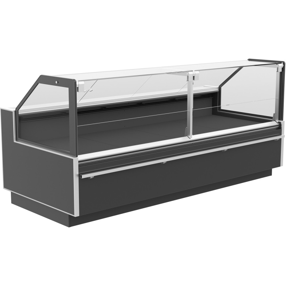 Commercial Open Deli Serve Over Counter Straight Glass Front Height Adjustable Feet 1250x960x1190mm | Stalwart DA-BLUEL224