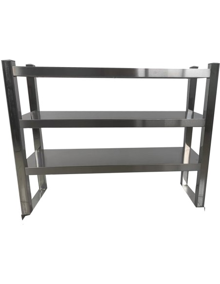 Triple Tier Overshelf with Square Tubing Stainless Steel 900x280x750mm | Stalwart DA-QNH202