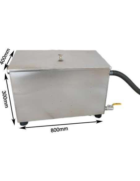 Commercial Stainless Steel Grease Trap with Lid and Outlet Valve 800x400x300mm | Stalwart DA-QNH518
