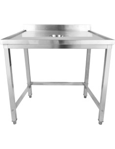 Professional Waste Disposal Table Stainless Steel 4 Side Up Marine Edge Backsplash 1000x600x950mm | Stwalwart DA-WHDW10060B