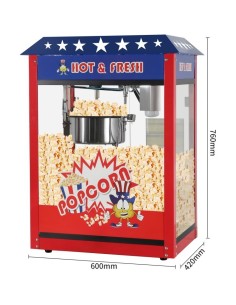 Commercial Tabletop Popcorn Maker 1.44kW 560x420x760mm | Stalwart DA-POPCORN103