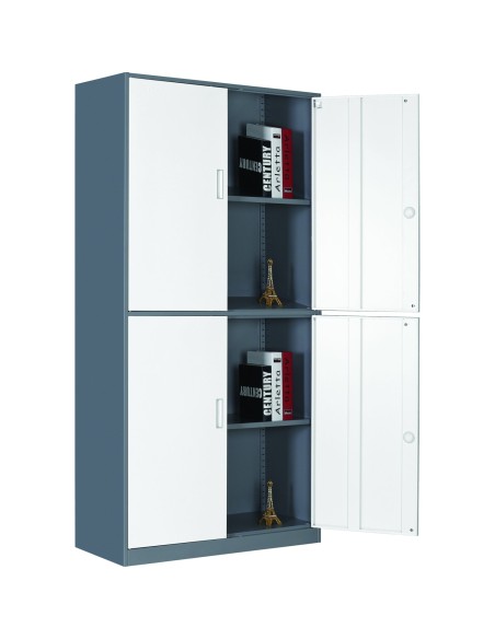 Professional Double Filing Cabinet 900x390x1800mm Gray-White | Stalwart DA-HDWS04