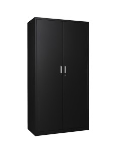 Professional Double Door Filing Cabinet 900x390x1800mm Black | Stalwart DA-HDW02BLACK