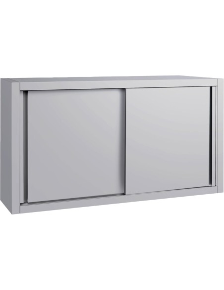Commercial Stainless Steel Wall Cabinet with Sliding Doors and Inner Shelf 1200x400x650mm | Stalwart DA-QNH904
