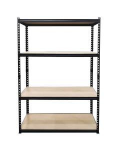 Industrial Shelving Unit Heavy Duty 4 Shelves 1100 kg Capacity (275 kg/shelf) 1600x600x1800mm Black | Stalwart DA-SP16060BLACK