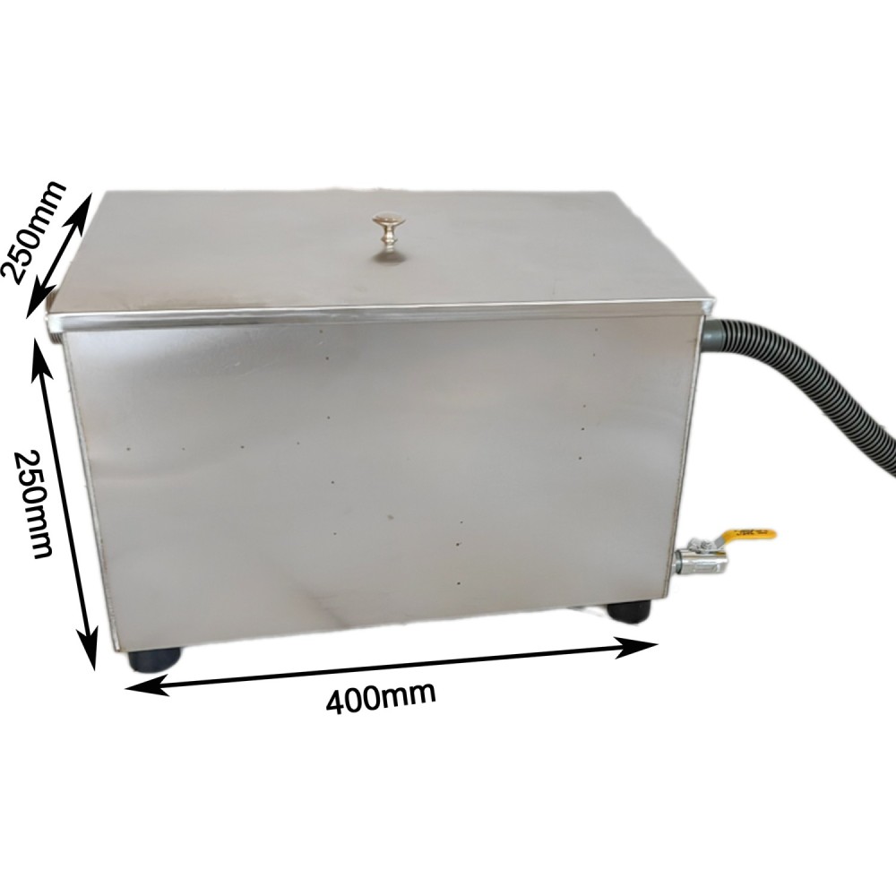 Commercial Stainless Steel Grease Trap with Lid and Outlet Valve 400x250x250mm | Stalwart DA-QNH510