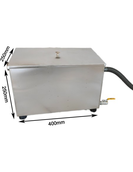 Commercial Stainless Steel Grease Trap with Lid and Outlet Valve 400x250x250mm | Stalwart DA-QNH510
