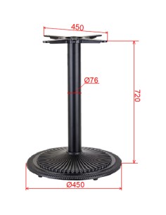 Black Cast Iron Table Base Round Ø550x720mm | Stalwart DA-A007 2