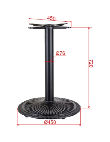 Black Cast Iron Table Base Round Ø550x720mm | Stalwart DA-A007