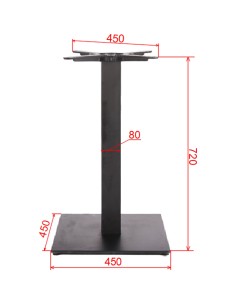 Black Cast Iron Table Base Square 450x450x720mm | Stalwart DA-A037B 2