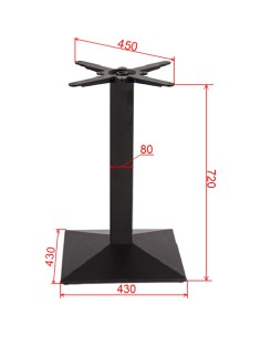 Black Cast Iron Table Base Square 430x430x720mm | Stalwart DA-A038C 2