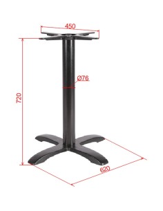 Black Cast Iron Table Base Cross-Base 620x720mm | Stalwart DA-A051 2