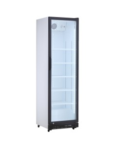 Commercial Upright Beverage Bottle Cooler 214 Litres Single Hinged Glass Door Black & White 538x505x1585mm | Stalwart DA-SSH4