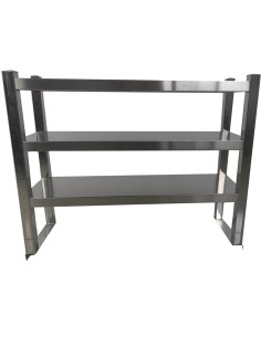 Triple Tier Overshelf with Square Tubing Stainless Steel 1200x280x750mm | Stalwart DA-QNH204