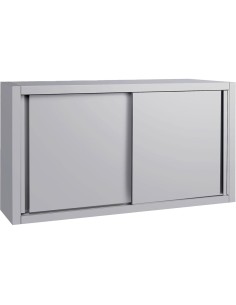 Commercial Stainless Steel Wall Cabinet with Sliding Doors and Inner Shelf 1000x400x650mm | Stalwart DA-QNH902