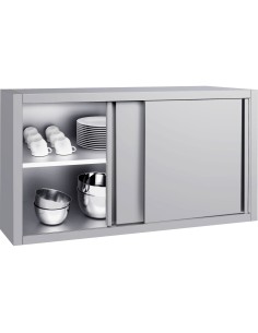 Commercial Stainless Steel Wall Cabinet with Sliding Doors and Inner Shelf 1000x400x650mm | Stalwart DA-QNH902 2