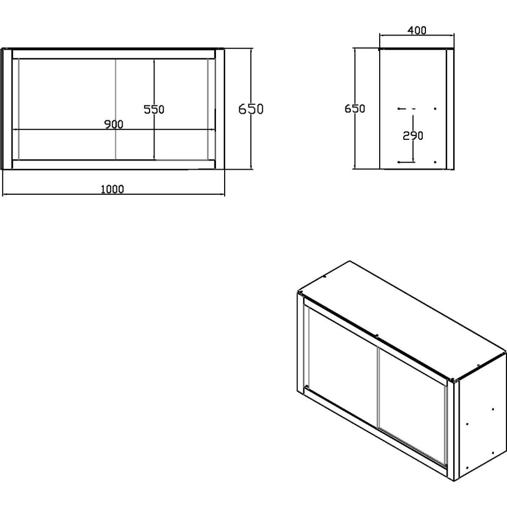 Commercial Stainless Steel Wall Cabinet with Sliding Doors and Inner Shelf 1000x400x650mm | Stalwart DA-QNH902