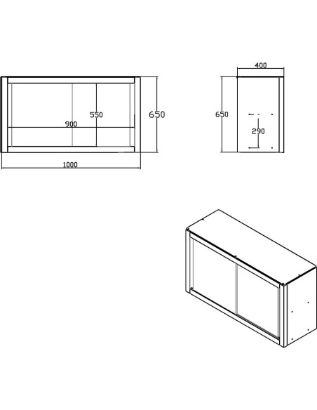 Commercial Stainless Steel Wall Cabinet with Sliding Doors and Inner Shelf 1000x400x650mm | Stalwart DA-QNH902