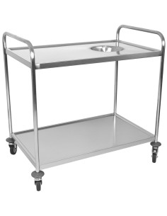Commercial 2-Tier Stainless Steel Waste Sorting Trolley with Cutlery Tray Slot 1000×620×1000mm| Stwalwart DA-CG10062