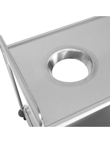 Commercial 2-Tier Stainless Steel Waste Sorting Trolley with Cutlery Tray Slot 1000×620×1000mm| Stwalwart DA-CG10062