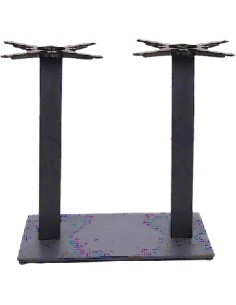 Black Cast Iron Twin Column Table Base Square 700x400x720mm | Stalwart DA-A043A