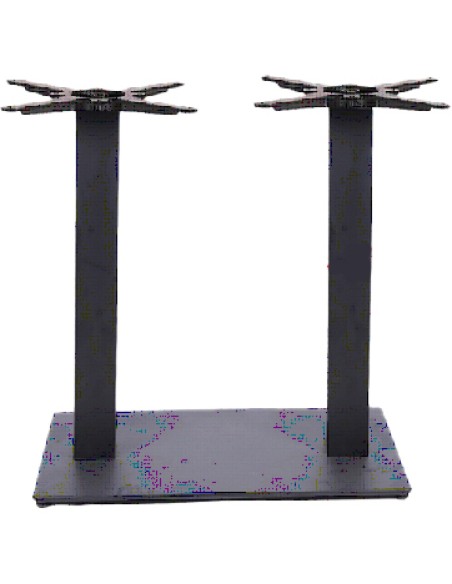 Black Cast Iron Twin Column Table Base Square 700x400x720mm | Stalwart DA-A043A
