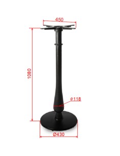 Black Cast Iron Table Base Round Ø430x1080mm | Stalwart DA-A068AH 2
