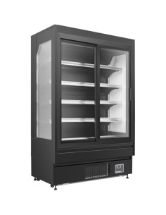 Wall Cabinet Multi Deck Refrigerator Night Curtain Black 1940x700x2000mm | Stalwart DA-BLUEL210