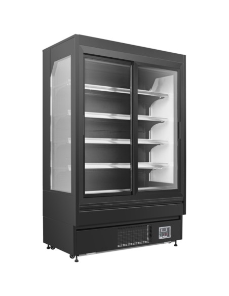 Wall Cabinet Multi Deck Refrigerator Night Curtain Black 1940x700x2000mm | Stalwart DA-BLUEL210